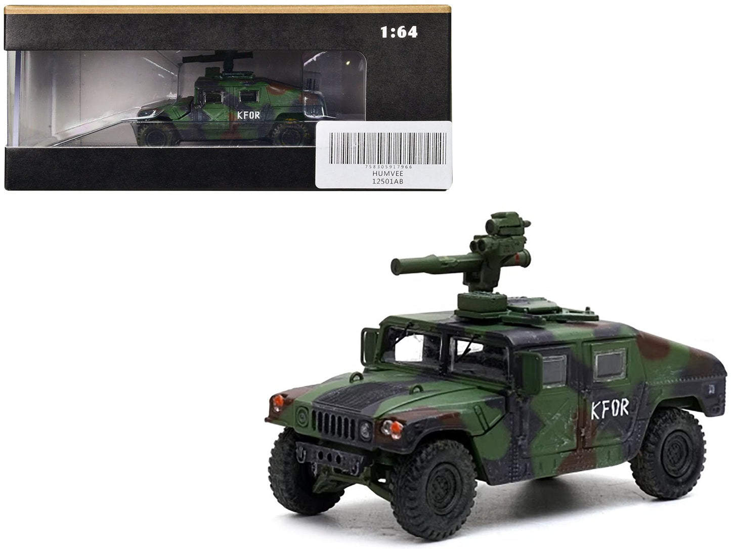 M1046 HUMVEE Tow Missile Carrier Green Camouflage "3rd Battalion 8th Marine Regiment Kosovo Force (KFOR)" (1999) "Military Miniature" Series 1/64 Diecast Model by Panzerkampf  free shipping USA