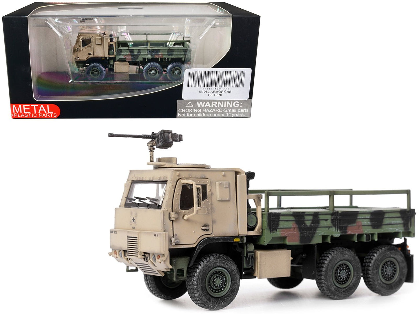 M1083 MTV (Medium Tactical Vehicle) Armored Cab Cargo Truck with Turret NATO Camouflage "US Army" "Armor Premium" Series 1/72 Diecast Model by Panzerkampf  free shipping USA