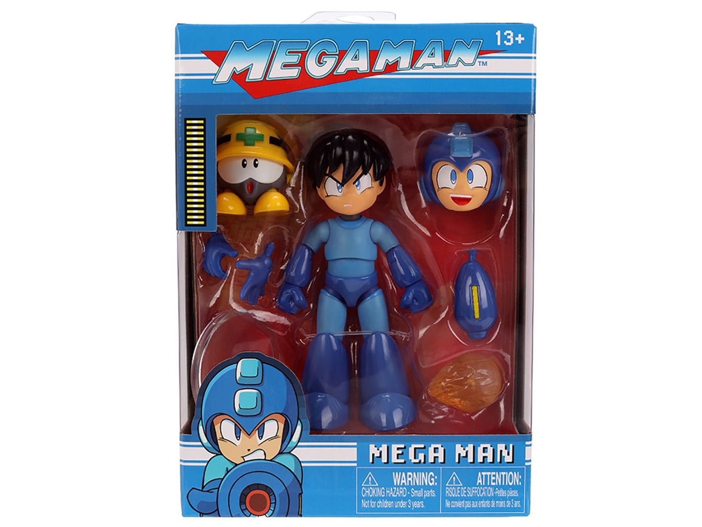 Mega Man 4.5" Moveable Figure (Deluxe Version) with Accessories and Alternate Head and Hands "Mega Man" (1987) Video Game Model by Jada  free shipping USA