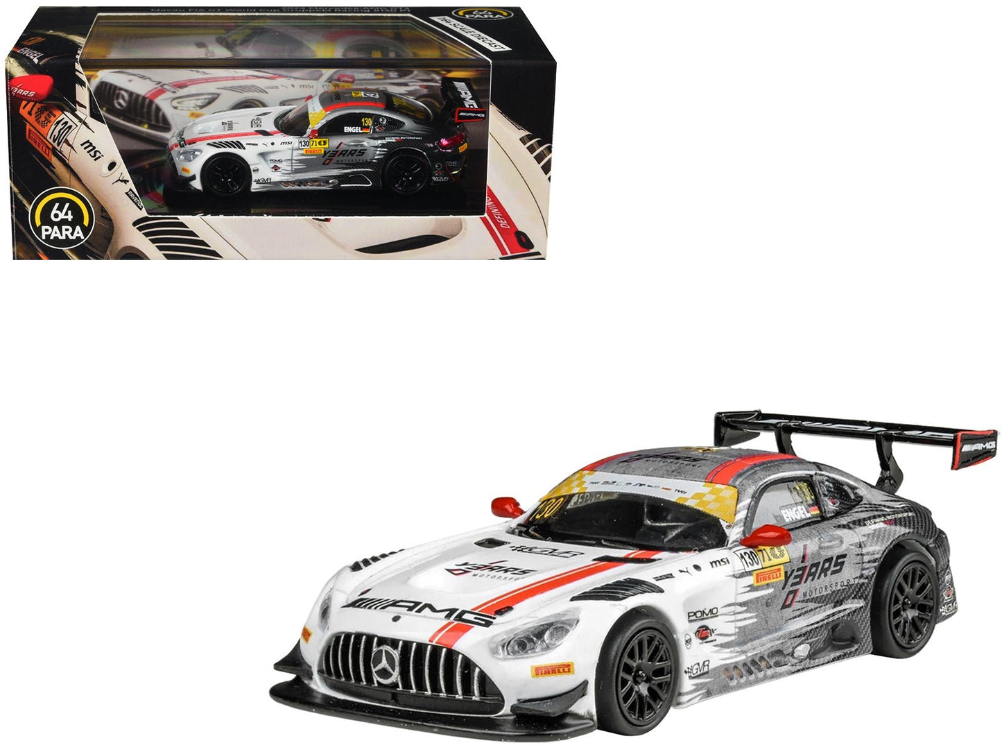Mercedes-AMG GT3 #130 Maro Engel "GruppeM Racing" Winner "Macau GT Cup - FIA GT World Cup" (2024) 1/64 Diecast Model Car by Paragon Models  free shipping USA