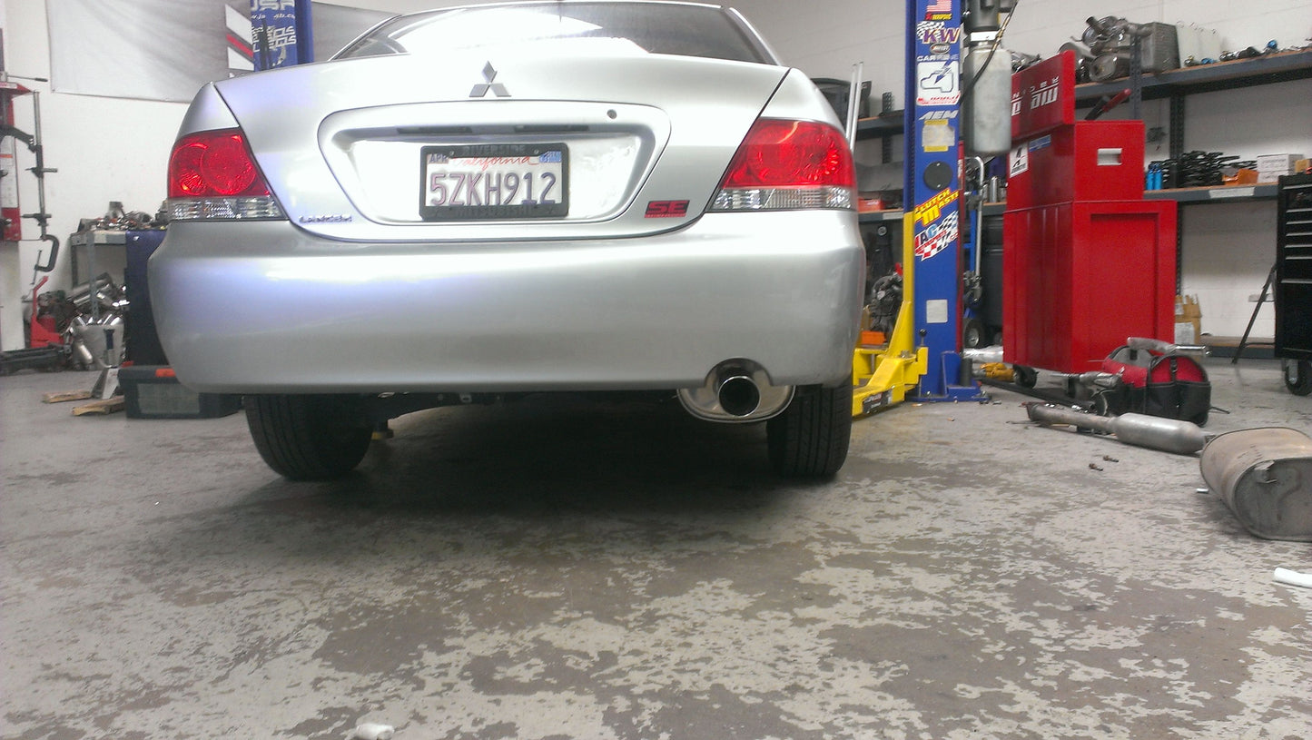 Megan Racing Cat-Back Exhaust System for 2002-2006 Mitsubishi Lancer - Stainless Rolled Tips