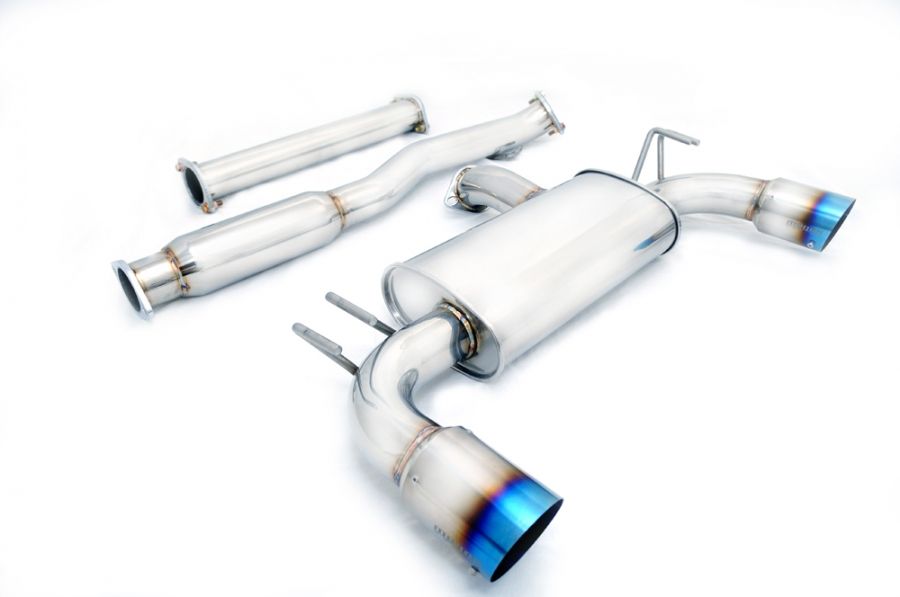 Megan Racing Cat-Back Exhaust System for 2008-2011 Mitsubishi Lancer Evo 10 3" Pipe Dual 4" Ti-Tip Silencer