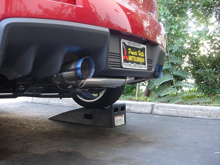 Megan Racing Cat-Back Exhaust System for 2008-2011 Mitsubishi Lancer Evo 10 3" Pipe Dual 4" Ti-Tip Silencer