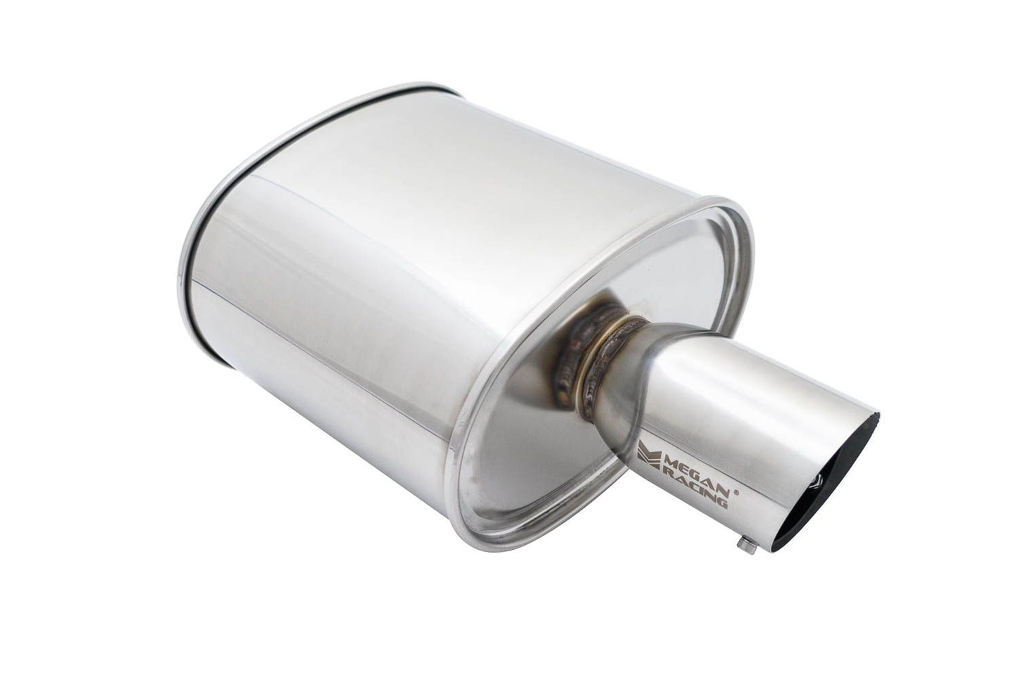 Megan Racing Universal Exhaust M-OE Muffler - Matte Black Finish with Silver Chrome Tip MR-MU-MOE-B