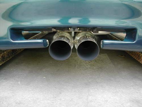 Megan Racing Dual 4" Exhaust Tips for Various Vehicles - 24" Length, 10" Body Width, 2.25" Inlet MR-MU-MRS