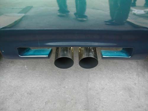 Megan Racing Dual 4" Exhaust Tips for Various Vehicles - 24" Length, 10" Body Width, 2.25" Inlet MR-MU-MRS