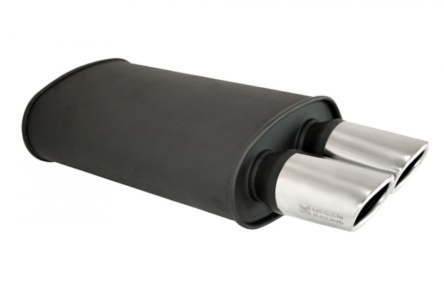 Megan Racing Universal Exhaust O-VA Muffler Dual Oval Burnt Tips for Universal - MR-MU-OVA-2