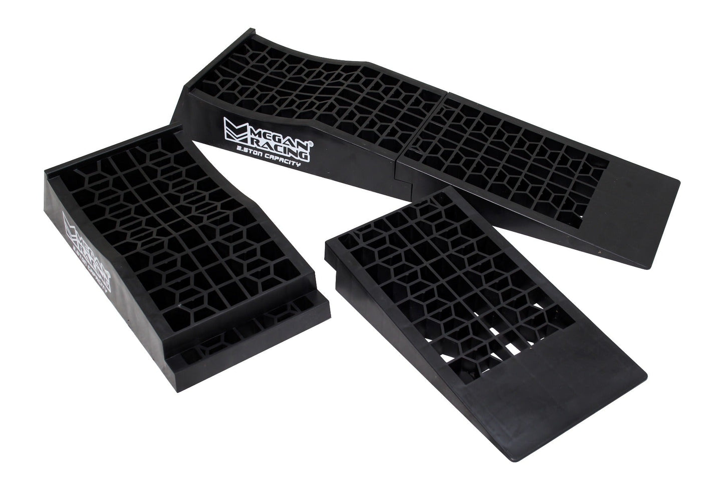 Megan Racing Low Profile Drive-On Ramps - Universal 65mm Raise, 5000lbs Load, Black MR-RAMP-01