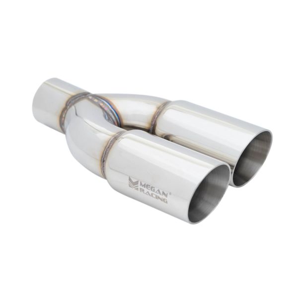 Megan Racing Stainless Twin Roll 3" Tips - Driver Side for Universal 15×9.5×5.5