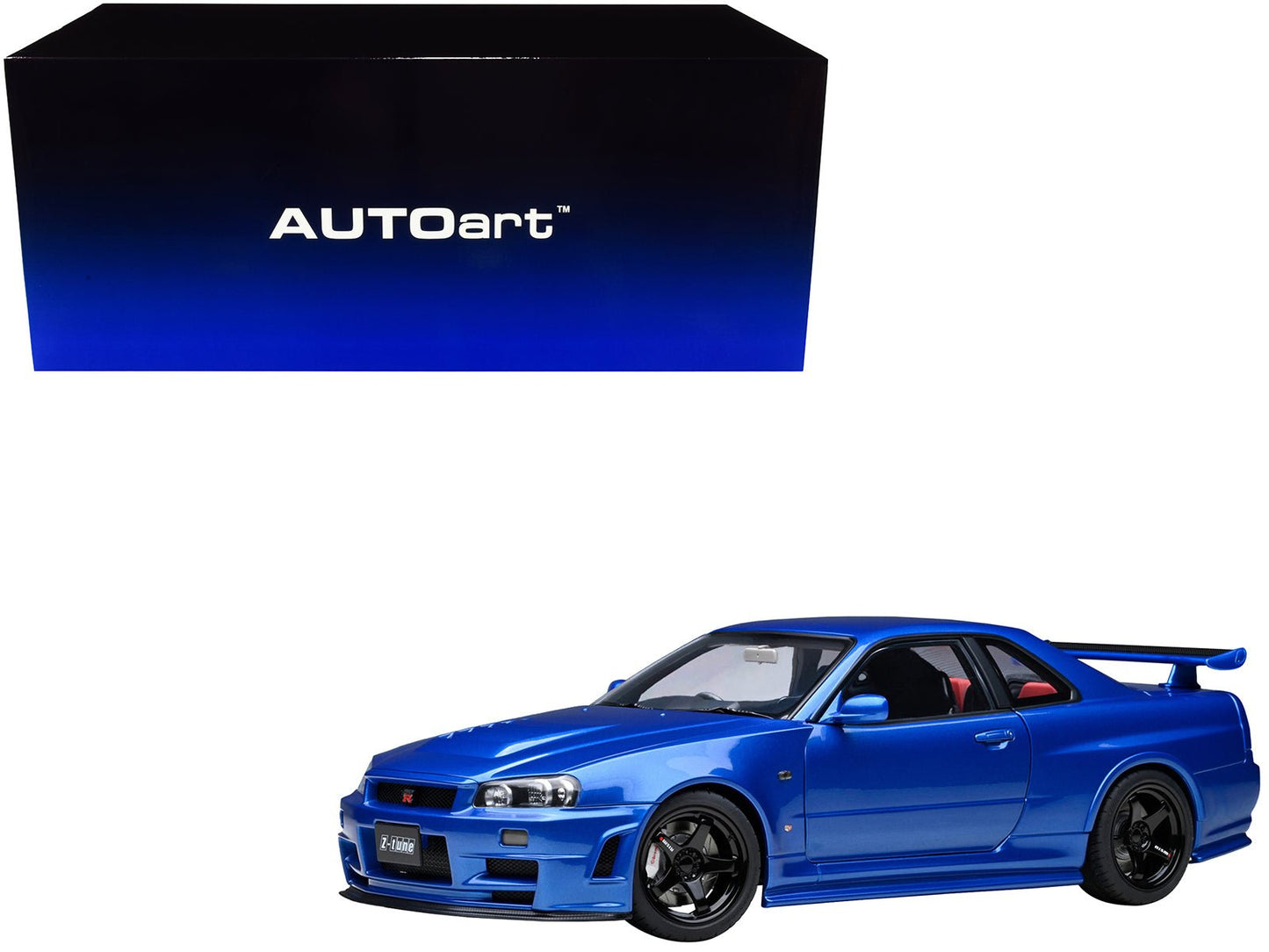 Nissan Skyline GT-R R34 Nismo Z-TUNE RHD (Right Hand Drive) Bayside Blue 1/18 Model Car by Autoart  free shipping USA