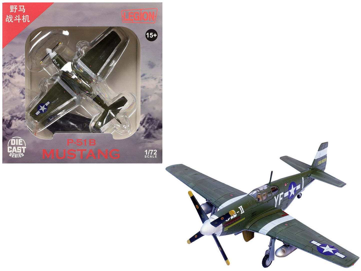 North American P-51B Mustang Aircraft "Ole-II 358th Fighter Squadron 355th Fighter Group Steeple Morden Strafers" (1944) United States Army Air Forces 1/72 Diecast Model Airplane by Legion  free shipping USA