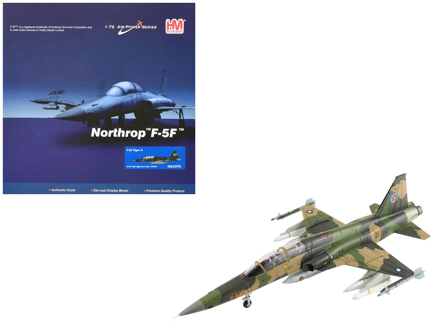 Northrop F-5F Tiger II Aircraft "46th Aggressor Squadron 7th Flight Training Wing" Republic of China Air Force "Air Power Series" 1/72 Diecast Model by Hobby Master  free shipping USA