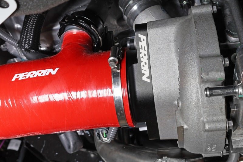 Perrin [22-26 WRX] Red 3in Turbo Inlet Hose w/ Nozzle - Short