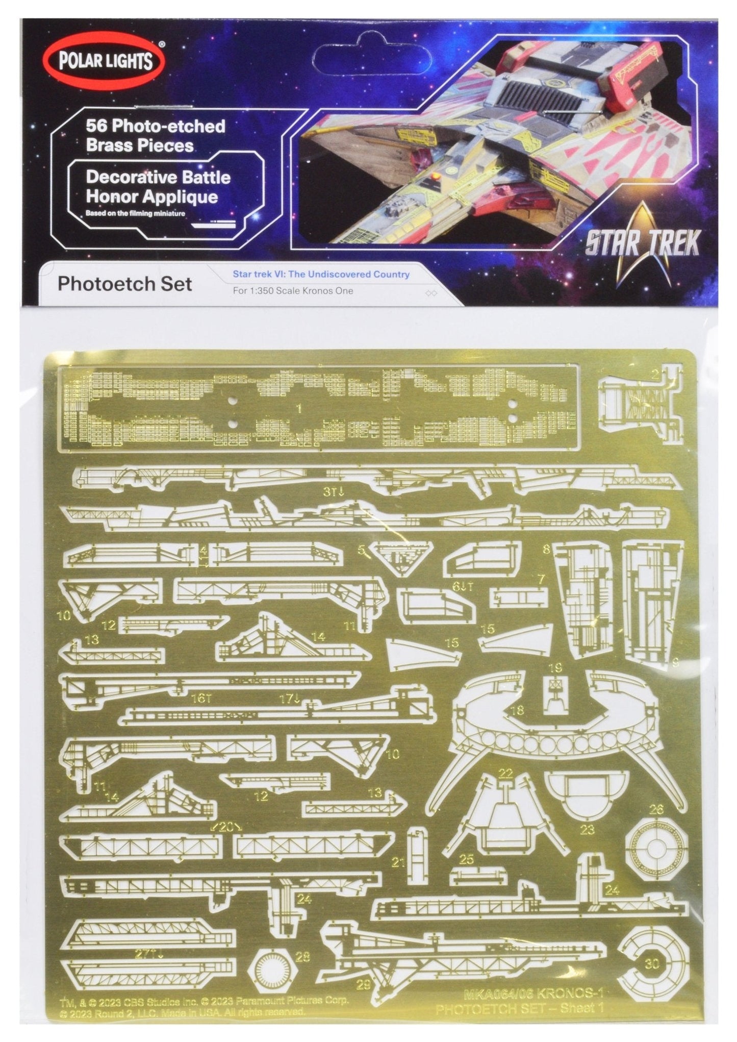 Photoetch Set for Klingon Kronos One Spaceship "Star Trek VI: The Undiscovered Country" (1991) Movie 1/350 Scale by Polar Lights  free shipping USA