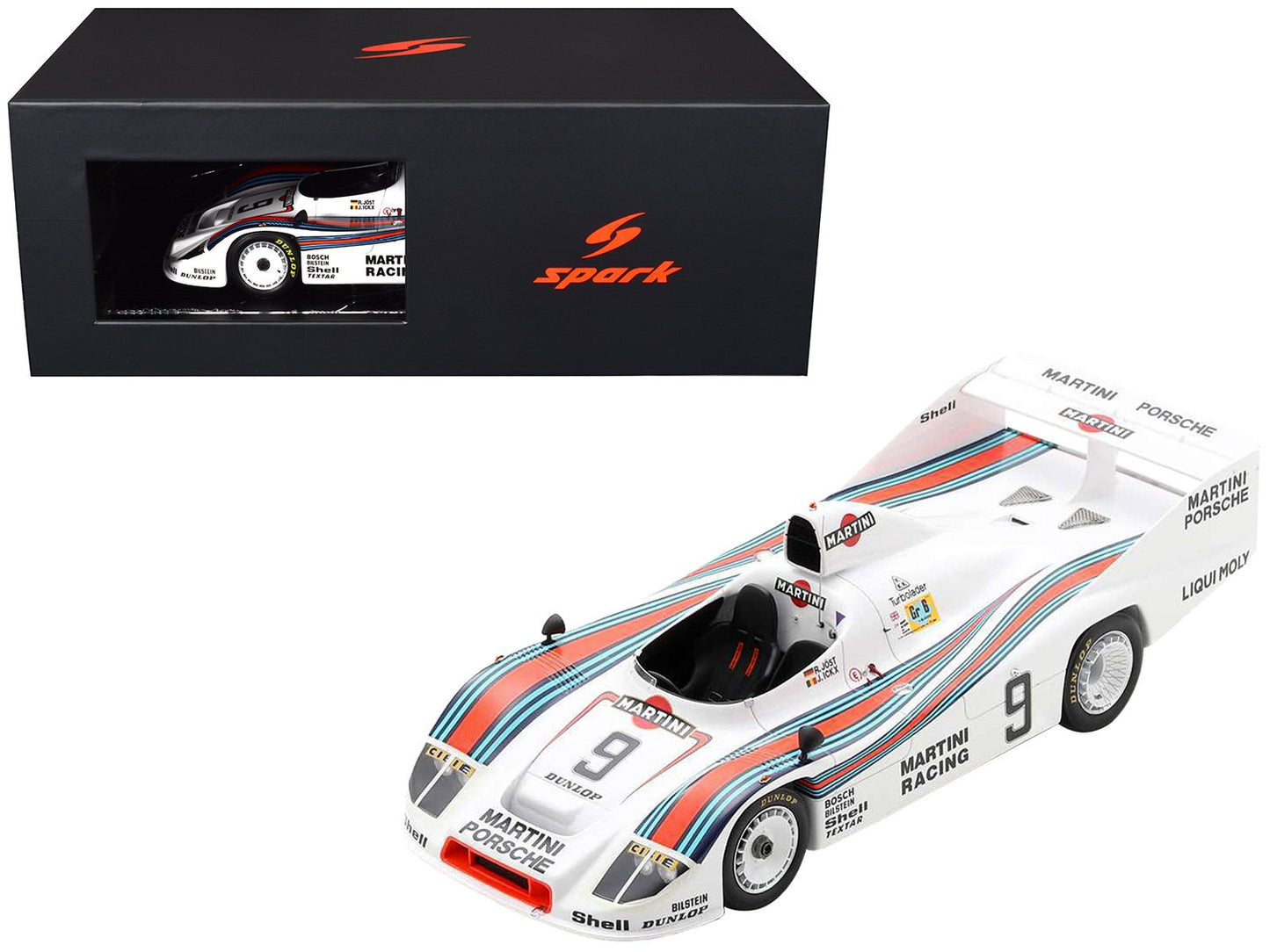 Porsche 908/80 #9 Jacky Ickx - Reinhold Joest "Martini Racing" 2nd Place "24 Hours of Le Mans" (1980) with Acrylic Display Case 1/18 Model Car by Spark  free shipping USA