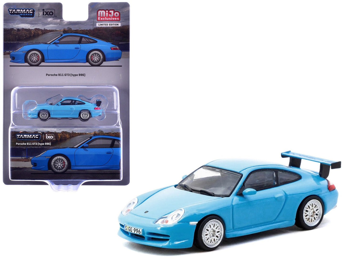 Porsche 911 GT3 (996) Light Blue "Global64" Series 1/64 Diecast Model by Tarmac Works  free shipping USA