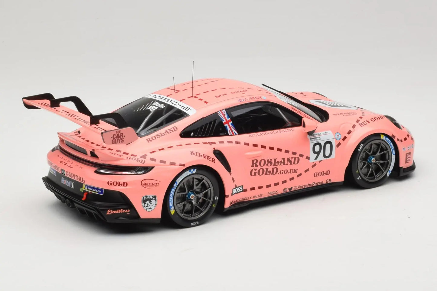 Ixo Porsche 911 992 GT3 Cup Century Motorsport 2nd Porsche Supercup Great Britain 2023 #90 Pink Pig 1:18