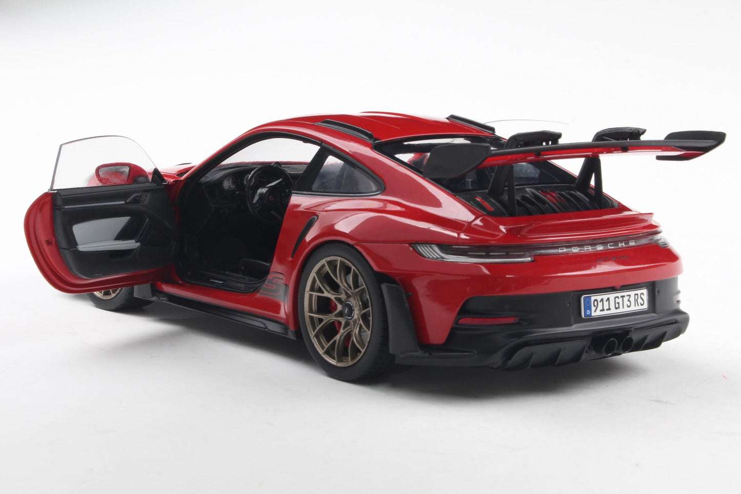 Solido 2024 Porsche 911 992 GT3 RS Guards Red w/ Gold Wheels 1:18 *Defect*