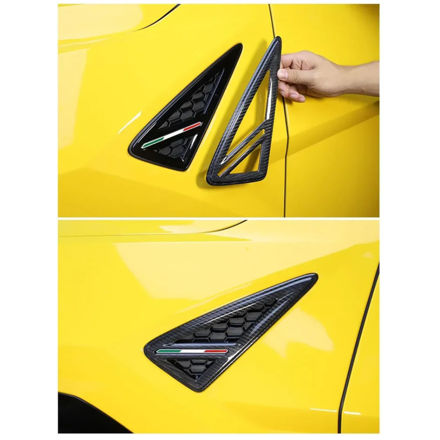 Dry Carbon Fiber Side Fender Vent Frame Cover Trim for Lamborghini Urus