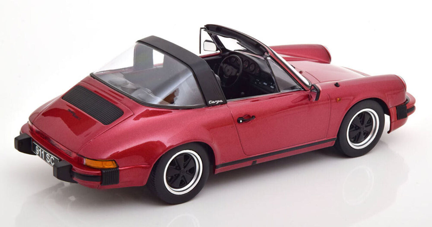 KK Scale 1983 Porsche 911 SC Targa w/ Removable Roof G Series Wine Red 1:18 *Defect*