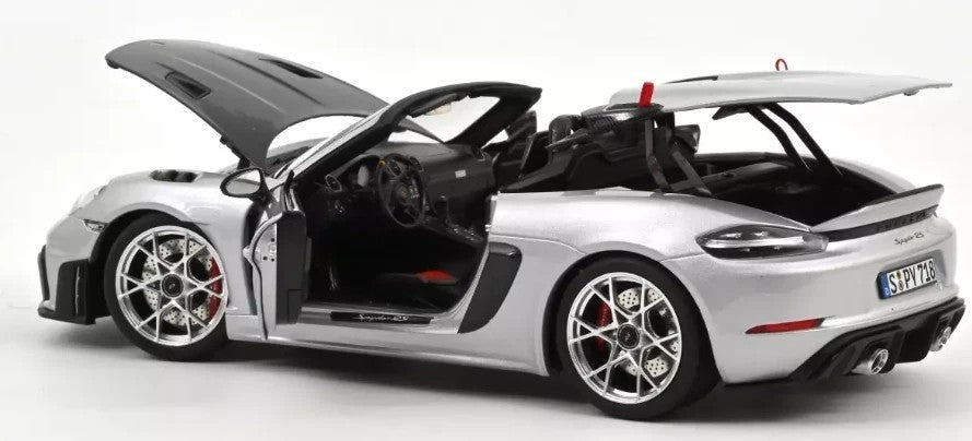Norev 2023 Porsche 718 Spyder RS w/ Weissach Package GT Silver Metallic 1:18