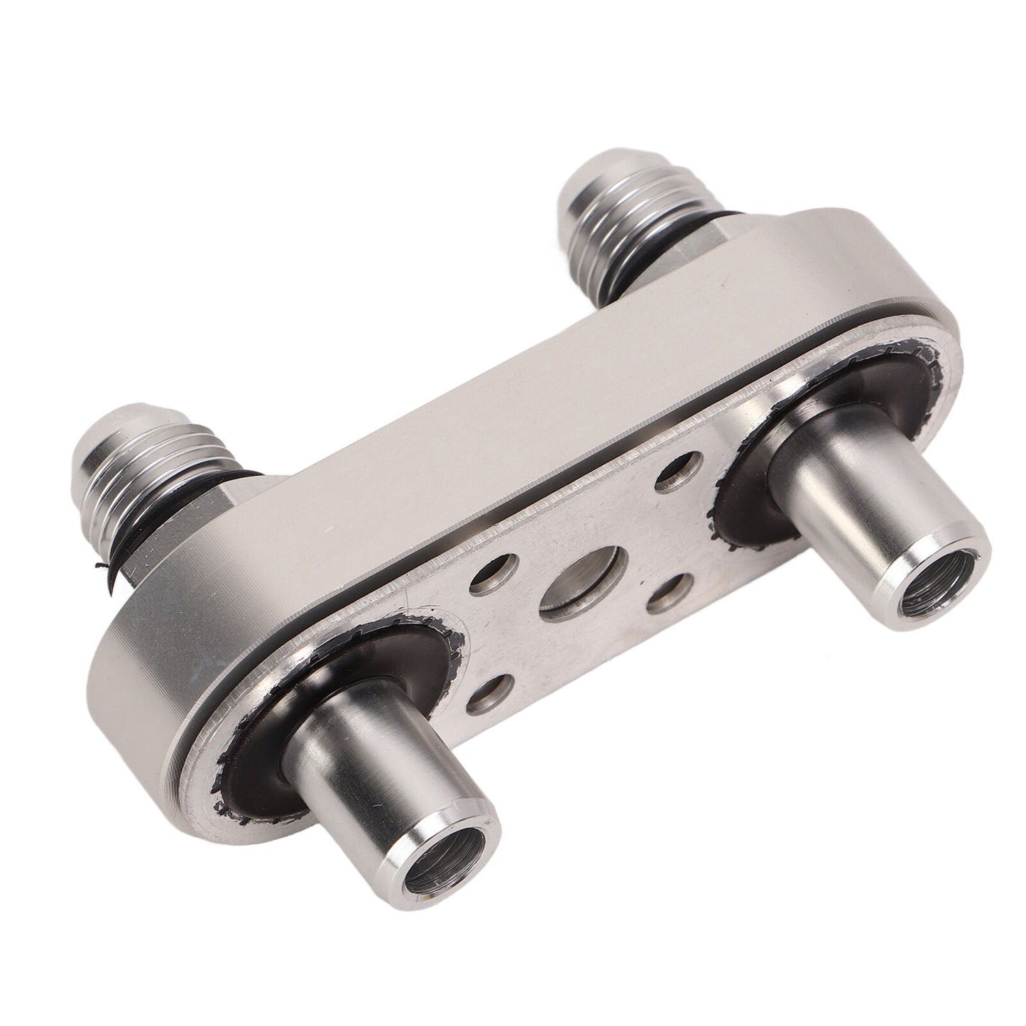Transmission Cooler Line Adapter Plate with Gasket and 6AN Fittings Compatible with 6L80E 6L90E 8L90E Oil Seal Line Connector for Braided Hose Set