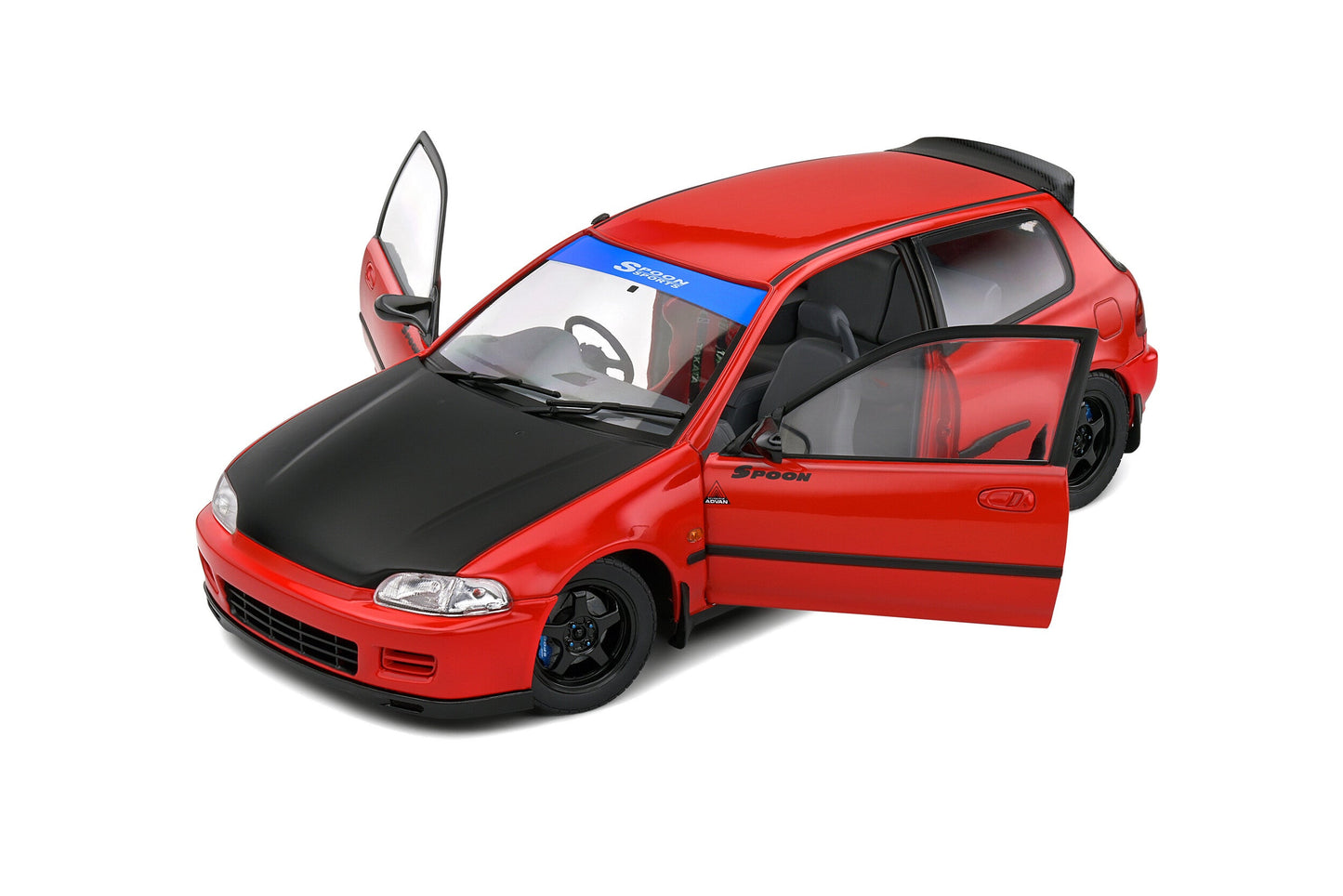 Solido 1991 Honda Civic EG6 Spoon Version Red w/ Black Hood 1:18