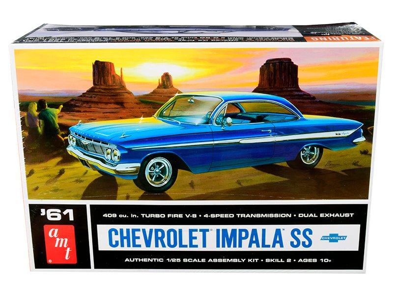 Skill 2 Model Kit 1961 Chevrolet Impala SS 1/25 Scale Model by AMT  free shipping USA