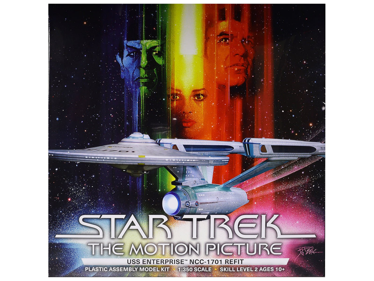 Skill 2 Model Kit U.S.S. Enterprise NCC-1701 Refit Spaceship "Star Trek: The Motion Picture" (1979) Movie 1/350 Scale Model by Polar Lights  free shipping USA