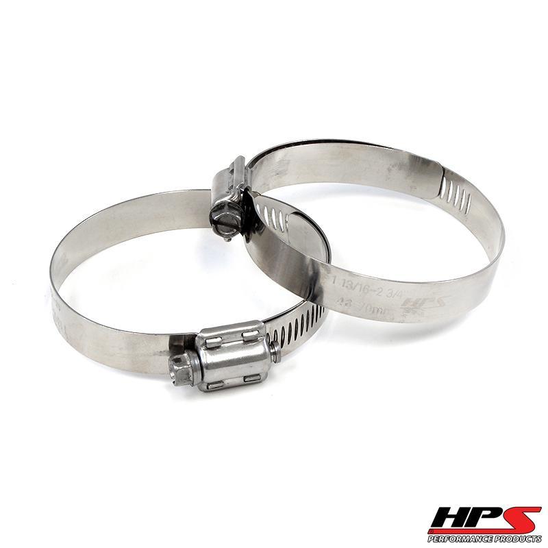 HPS Performance Products HPS Stainless Steel Worm Gear Liner Hose Clamp SAE 80 2pc Pack 4-5/8" - 5-1/2" (117mm-140mm)