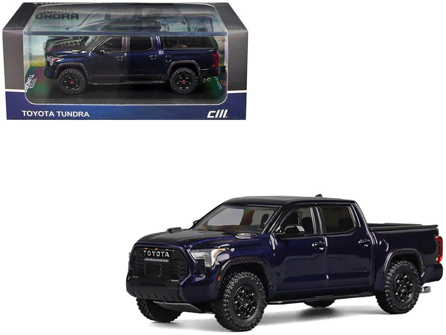 Toyota Tundra Pickup Truck Dark Blue Metallic 1/64 Diecast Model Car by CM Model  free shipping USA