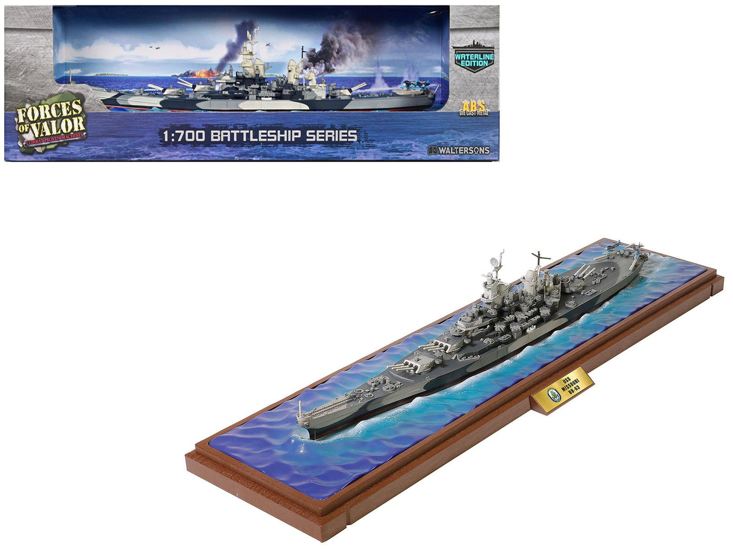 USS Missouri (BB-63) Iowa-class Battleship "Battle of Okinawa" (1945) United States Navy (Waterline Edition) "Battleship" Series 1/700 Diecast Model by Forces of Valor  free shipping USA