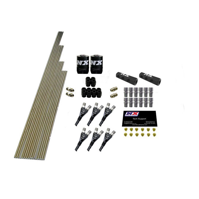 Nitrous Express 6-CYL SHARK PLUMB KIT W/ 2 SOLENOIDS & 150HP JETS INCL HARDWARE