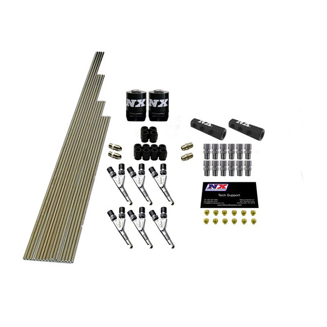 Nitrous Express 6-CYL SSV/STD PLUMB KIT W/ 2 SOLENOIDS & 150HP JETS INCL HARDWARE