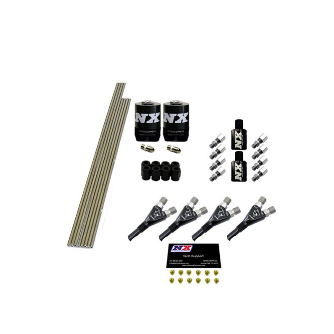 Nitrous Express 4-CYL SHARK PLUMB KIT W/ 2 SOLENOIDS & 75HP JETS INCL HARDWARE