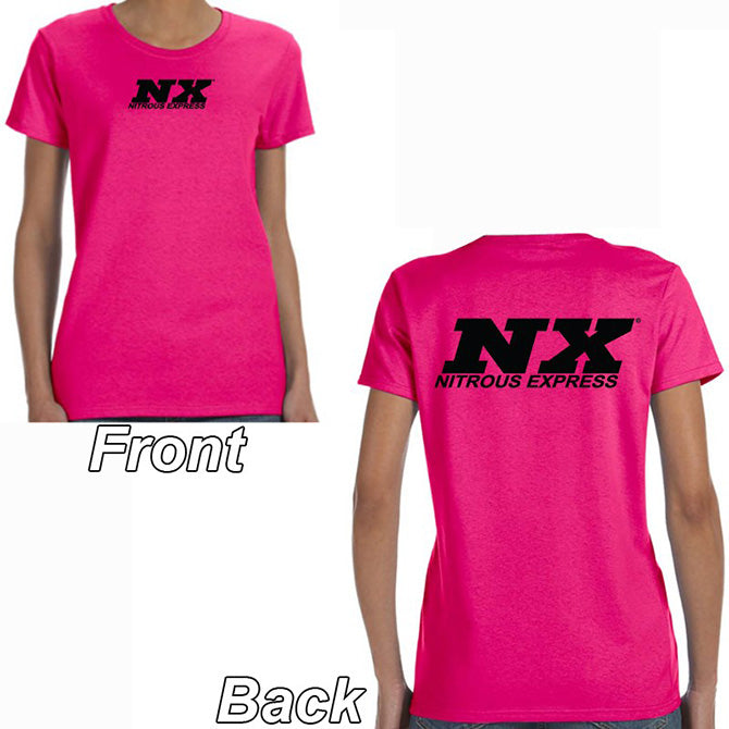 Nitrous Express Pink T-Shirt With Black NX Logo Front And Back XXXL