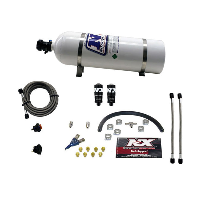 Nitrous Express HITMAN EFI SINGLE NOZZLE PIRANHA SYSTEM (35-50-75HP ) WITH 15LB BOTTLE