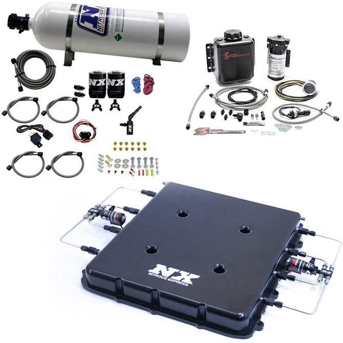 Nitrous Express Nitrous & Water Methanol System W/Billet LT4 Supercharger Lid 15lb Bottle