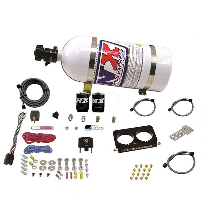 Nitrous Express FORD 4 VALVE NITROUS PLATE SYSTEM (50-300HP) WITH 10LB BOTTLE (STOCK TB)