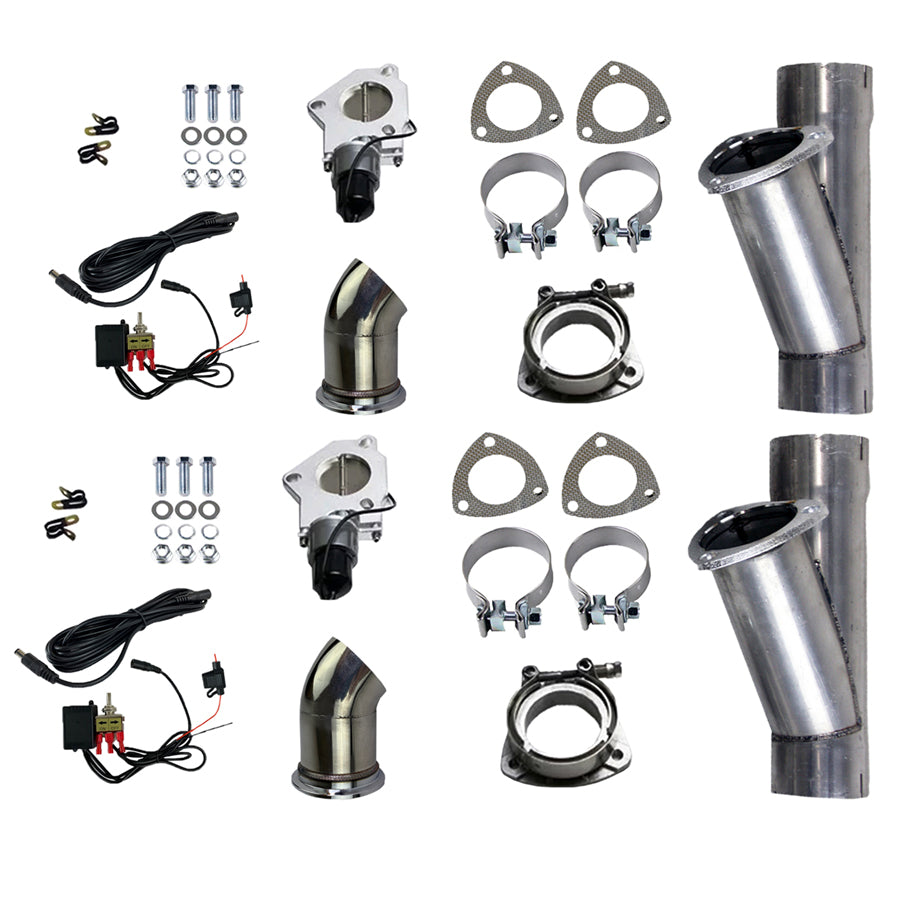 Granatelli Electronic Exhaust Cutout Systems - Aluminized Mild Steel - Slip Fit