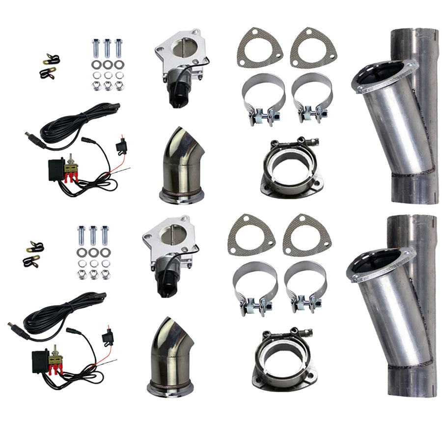 Granatelli Electronic Exhaust Cutout Systems - Aluminized Mild Steel - Slip Fit