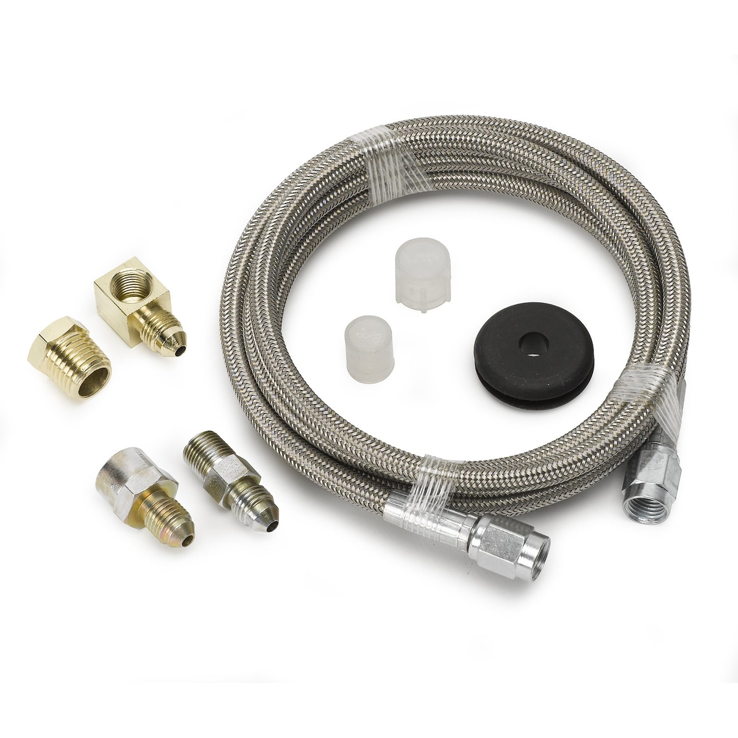 LINE BRAIDED STAINLESS STEEL #3 DIA. 6FT. LENGTH -3AN AND 1/8 In. NPTF FITTINGS