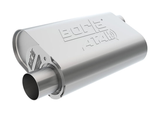 CrateMuffler Muffler Ford Small Block 289/ 302/ 351W CID V8 Stock Output 2.25in Offset Inlet/ 2.25in Offset Outlet ATAK