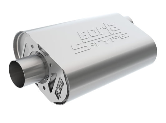 CrateMuffler Muffler Ford Small Block 289/ 302/ 351W CID V8 Stock Output 2.25in Offset Inlet/ 2.25in Center Outlet S-Type
