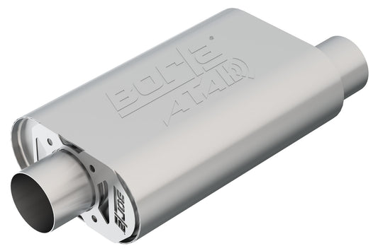 CrateMuffler Muffler Chevrolet Small Block 350/ 383/ 406 CID V8 High Output 3in Offset Inlet/ 3in Center Outlet ATAK