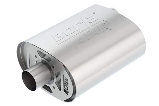 CrateMuffler Muffler Ford Coyote 5.0L V8 Moderate Output 2.5in Offset Inlet/ 2.5in Center Outlet ATAK