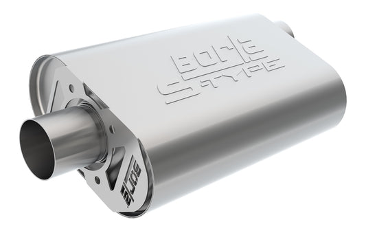 CrateMuffler Muffler Chrysler/ Dodge/ Plymouth/ Mopar Big Block 383/ 413/ 426/ 440 CID V8 Moderate Output 2.5in Offset Inlet/ 2.5in Center Outlet S-Type