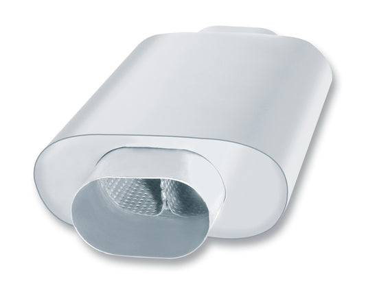 XR-1(r) Multi-Core Racing Muffler Slim Line 3.5in (4.13in X 2.61in Oval) Center Inlet/ 3.5in Center (4.13in X 2.61in Oval) Outlet 3in X 7.88in Oval X 12in Long Body