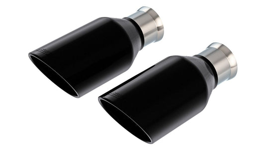 1500 TRX 2021-2023 Tip Kit Single Round Rolled Edge Angle-Cut Black Chrome