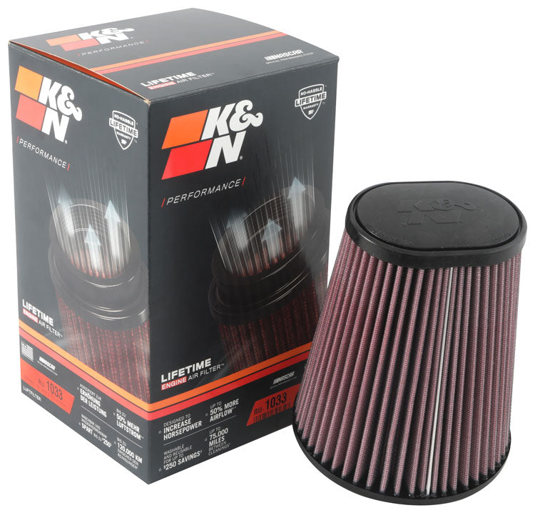 K&N RU-1033 Universal Clamp-On Air Filter